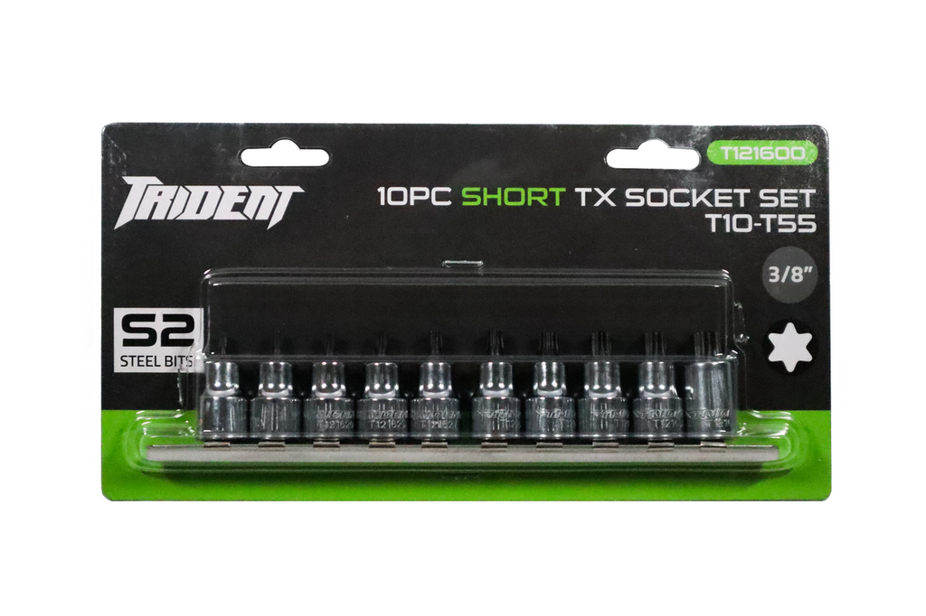 Trident 10pc Short TX Bit Set 3/8 Drive T10-T55