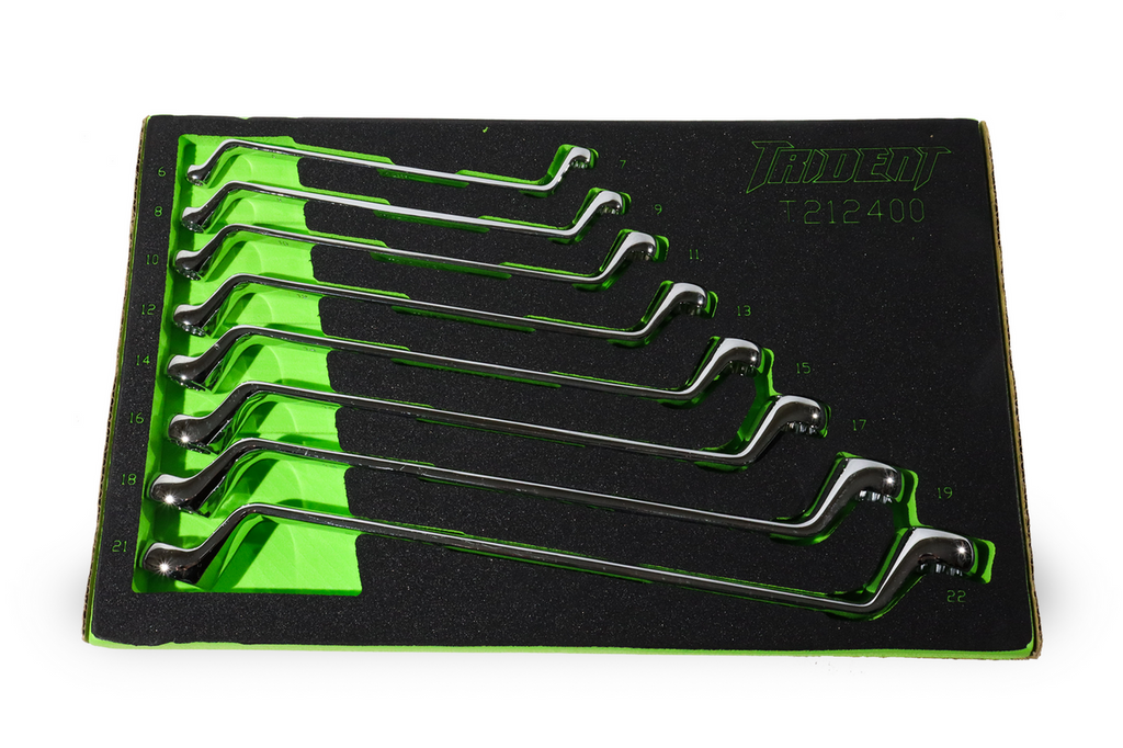 Trident 8pc Double Ring Spanner Set 6-22mm in EVA Foam