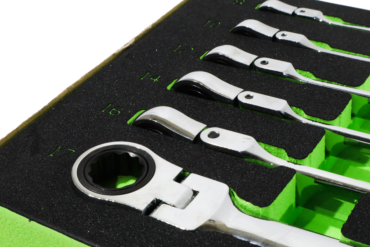 Trident Double Flex Head Rachet Spanner Set 8-19mm EVA Tray