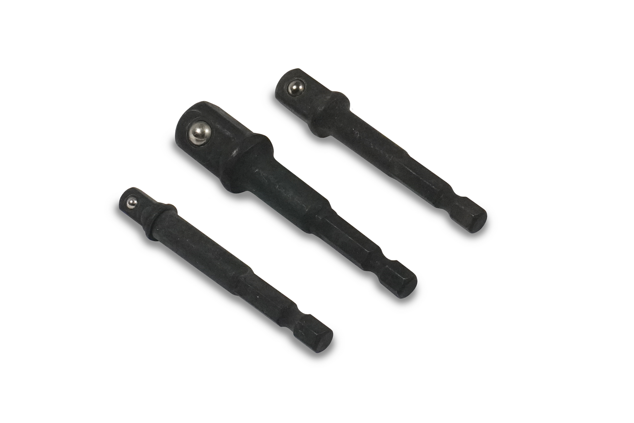 Trident 3pc Power Tool Socket Adaptor Set 1/4, 3/8 & 1/2 Drive
