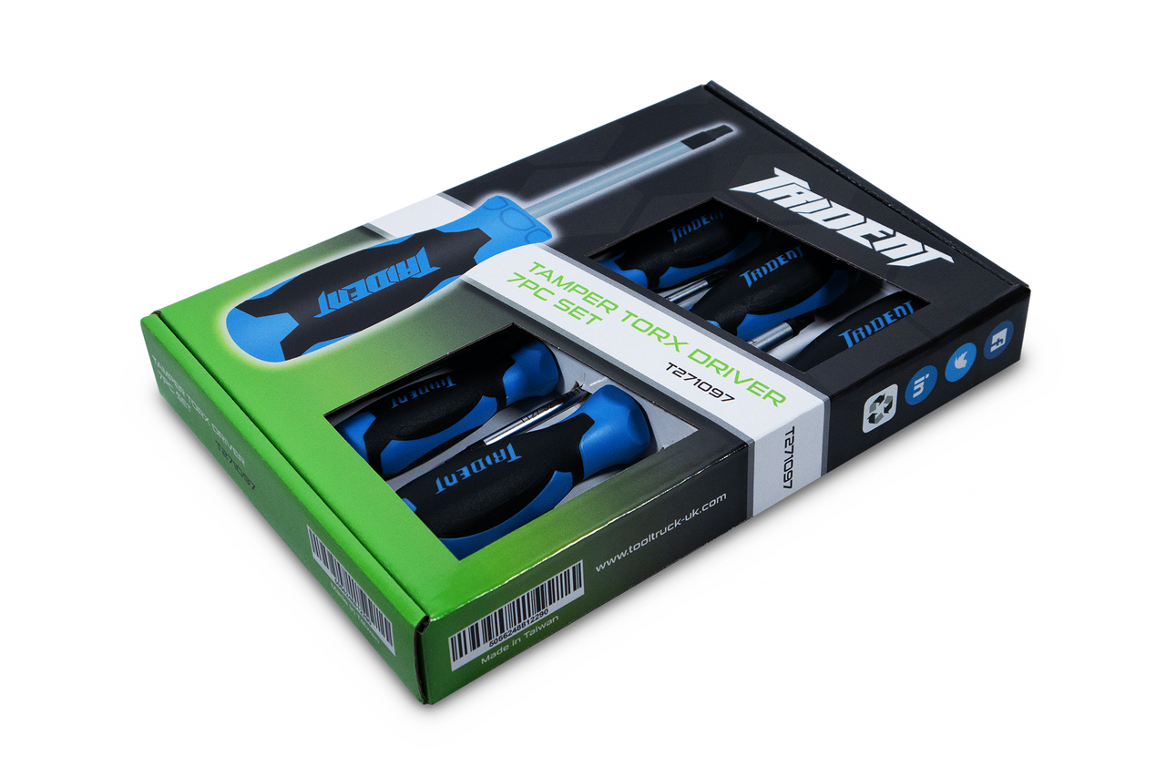 Trident Torque Pro 7Pc Tamper Torx Dr 100mm x TT10-TT40 Blue
