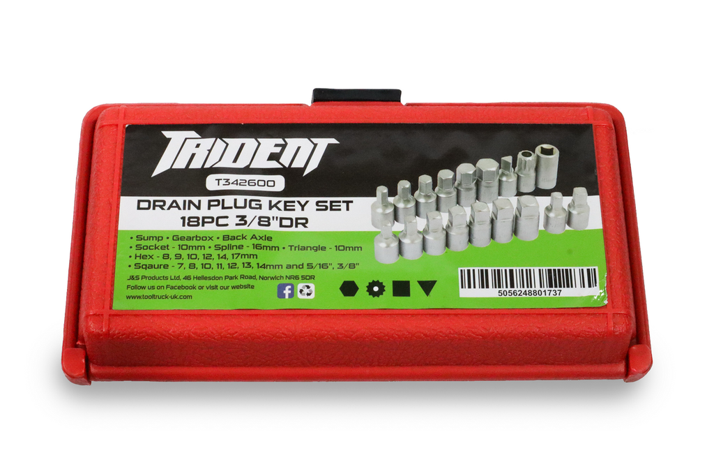 Trident Drain Plug Key Set 18pc