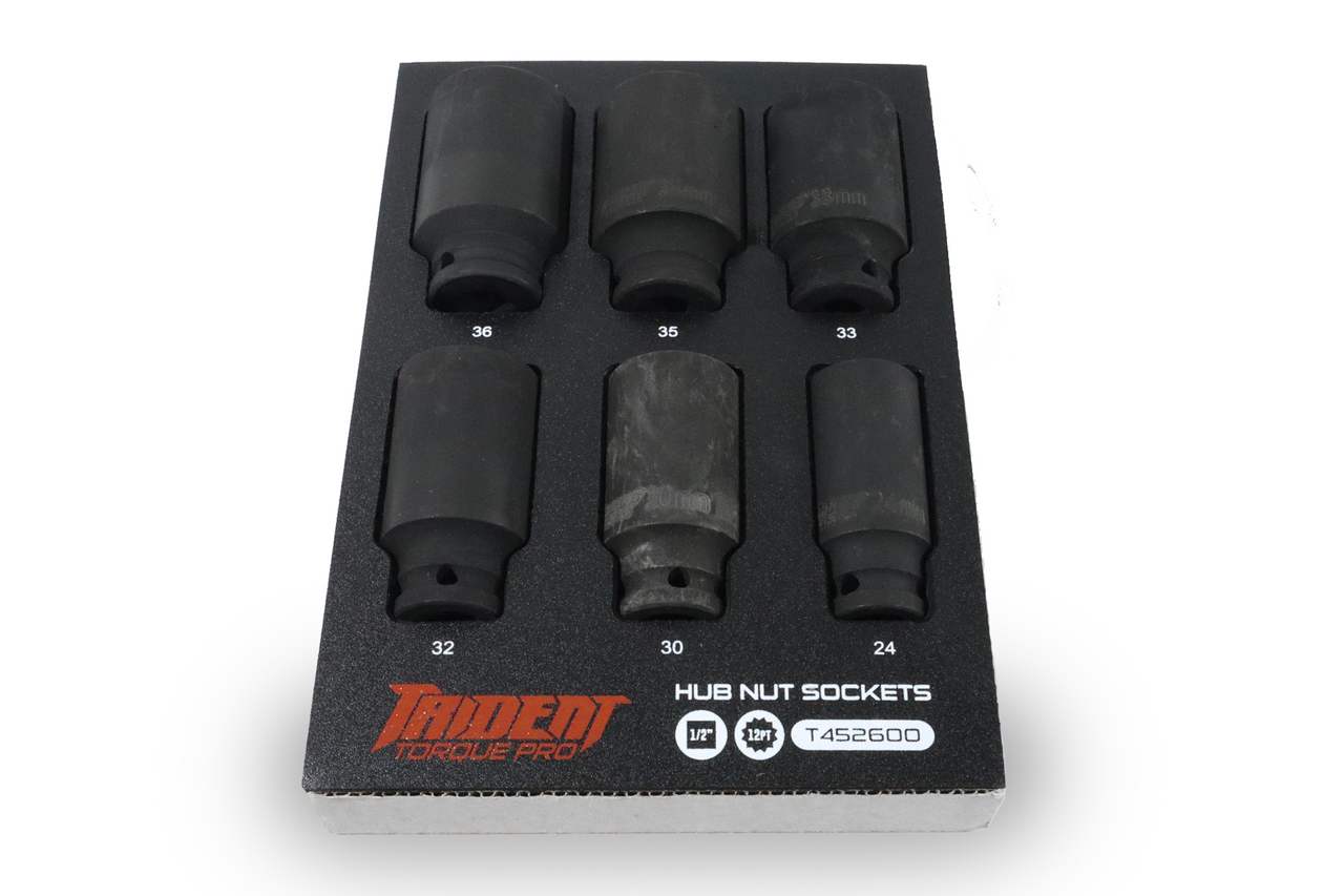 Trident Hub Nut Socket Set Impact Deep 12pt 6pc in EVA Foam – Tool Truck Uk