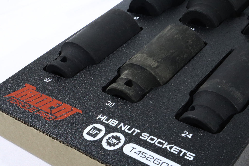Trident Hub Nut Socket Set Impact Deep 12pt 6pc in EVA Foam
