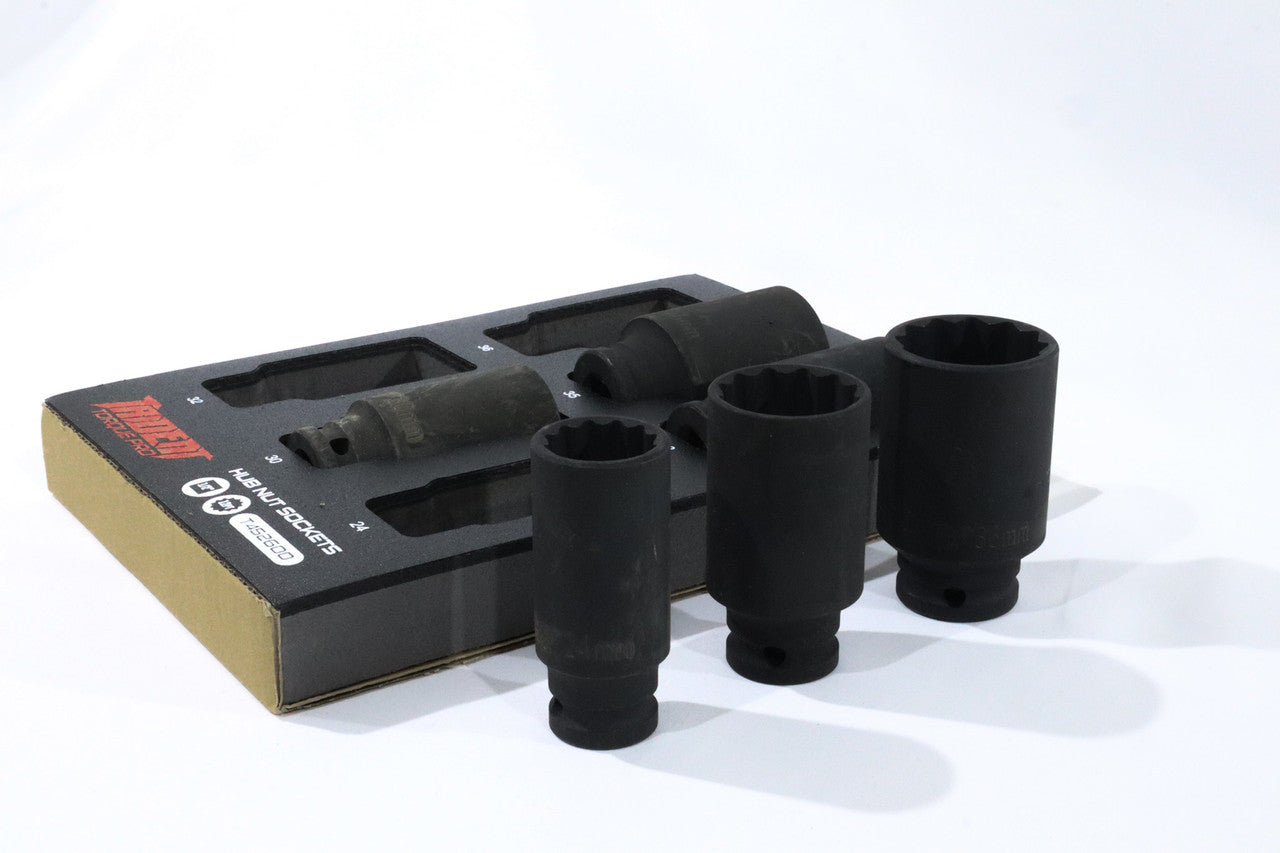 Trident Hub Nut Socket Set Impact Deep 12pt 6pc in EVA Foam