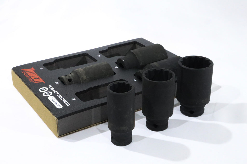 Trident Hub Nut Socket Set Impact Deep 12pt 6pc in EVA Foam