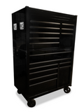ToolTruck 42inch Tool Box Stack 8 Draw Roll Cab & 8 Draw Top Chest - Black & Matt Black
