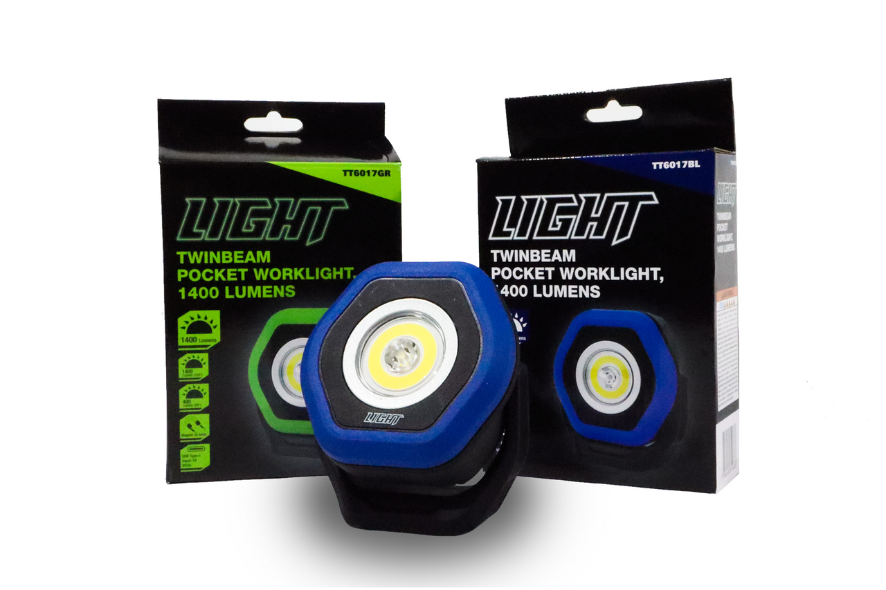 ToolTruck Twinbeam Pocket Worklight 1400 Lumens  Blue