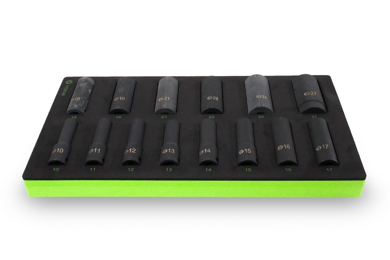 ToolTruck 14Pc 1/2Dr Deep Metric Impact Socket Set 6Pt 10-27mm