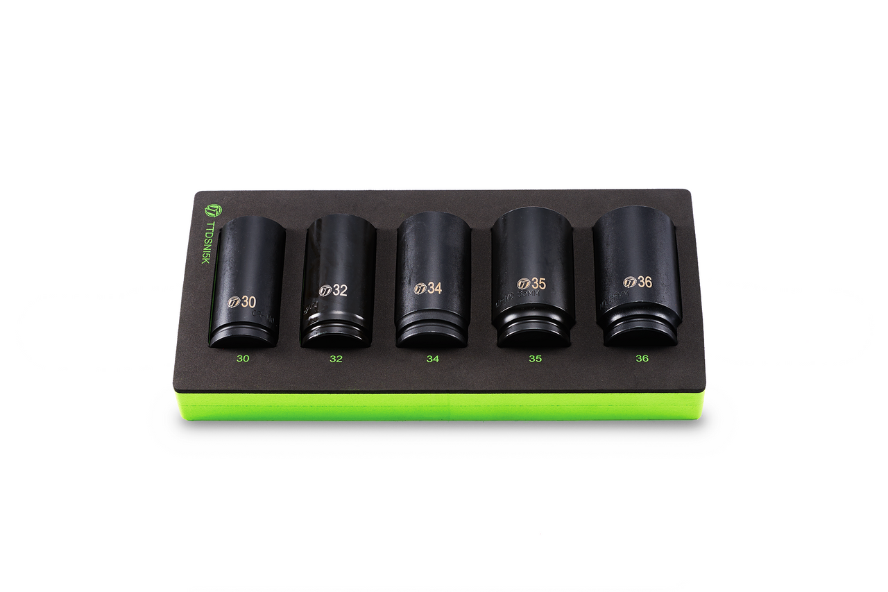 ToolTruck 5pc 1/2 Drive Metric Deep Hub Nut 6 point Impact Socket Set 30-36mm