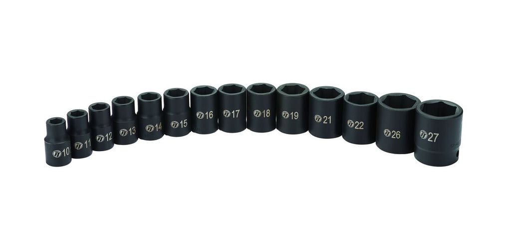 ToolTruck 14pc 1/2 Drive 6 point Metric Impact Socket Set 10-27mm