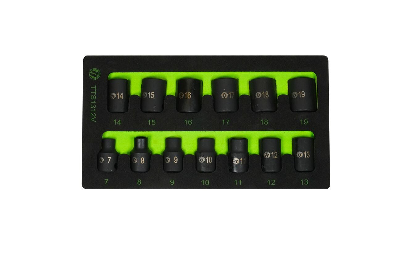 ToolTruck 13Pc 3/8 Drive 12 point Metric Impact Socket Set 7-19mm