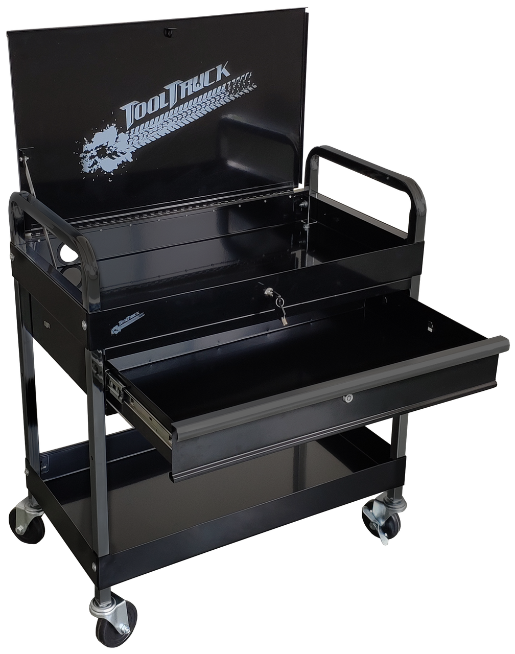 ToolTruck Black Diagnostic Cart with Locking Lid & Drawer
