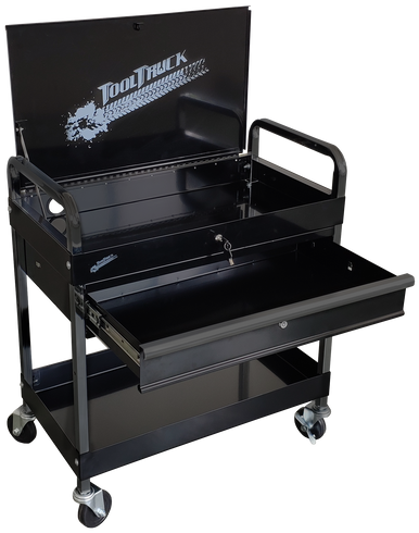 ToolTruck Black Diagnostic Cart with Locking Lid & Drawer