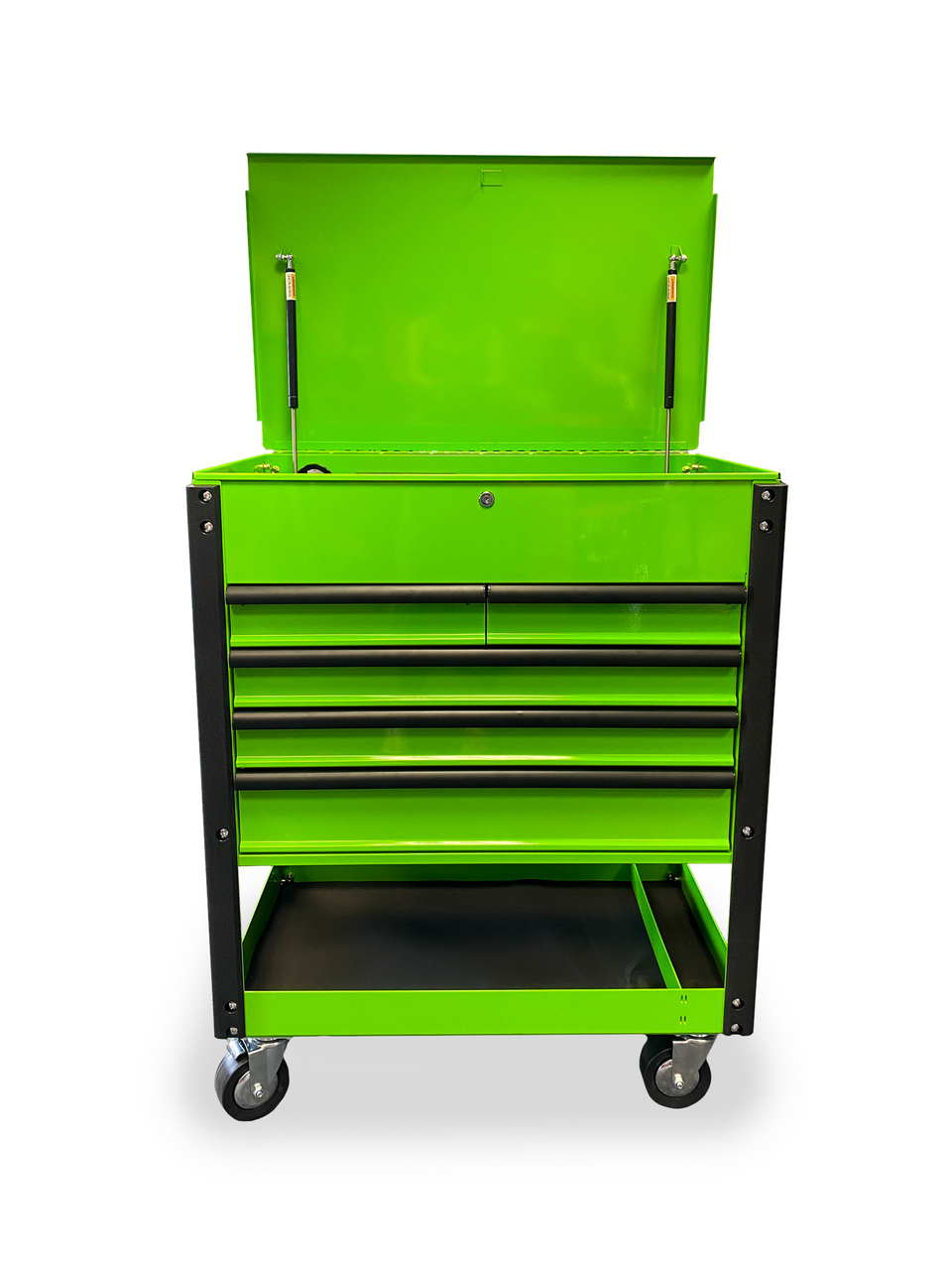 ToolTruck 5 Drawer Tool Cart with Power Strip & Latching Handles - Green
