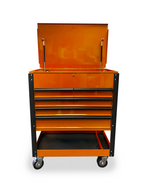 ToolTruck 5 Drawer Tool Cart with Power Strip & Latching Handles - Orange
