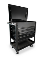 ToolTruck 5 Drawer Tool Cart with Power Strip & Latching Handles - Black