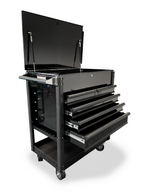 ToolTruck 5 Drawer Tool Cart with Power Strip & Latching Handles - Black
