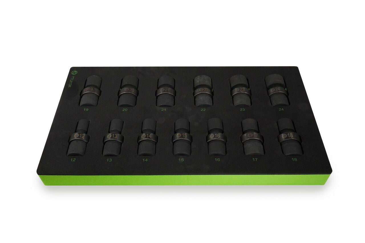 ToolTruck 13pc 1/2 Drive 6 point Universal Metric Impact Socket Set 12-24mm