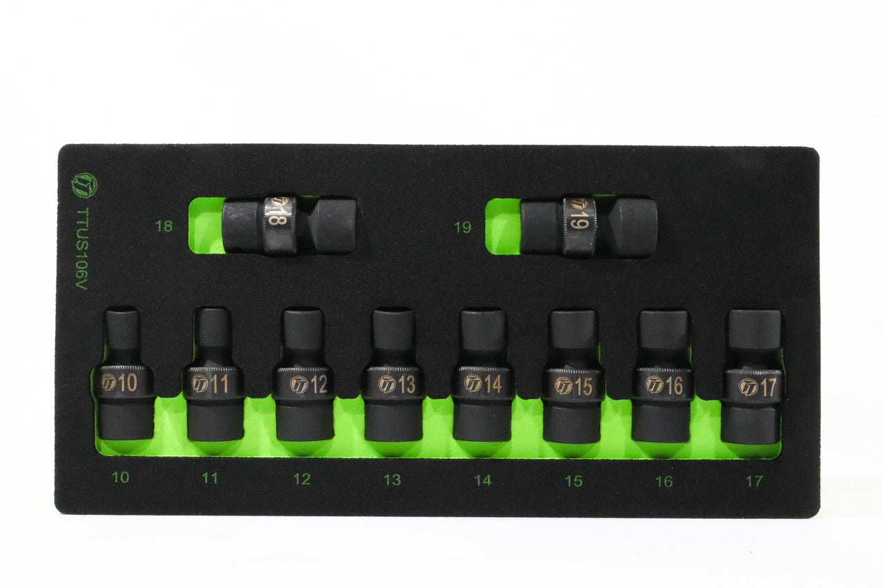ToolTruck 10pc 3/8 Drive 6 point Metric Universal Impact Socket Set 10-19mm
