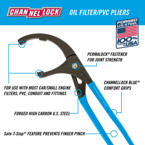 Channellock 12in Oil Filter Plier