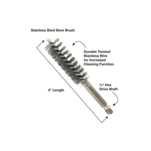 IPA Tools Twisted Wire Bore Brush 6pc Set - Stainless Steel