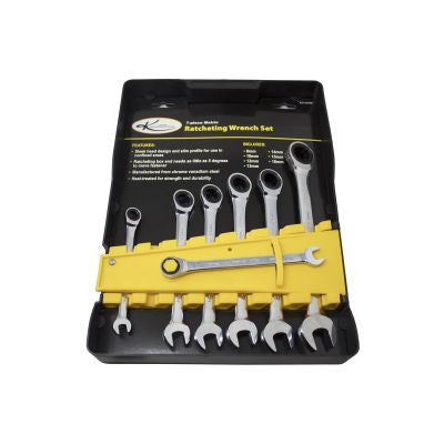 K Tool 7pc Ratcheting Metric Spanner Set