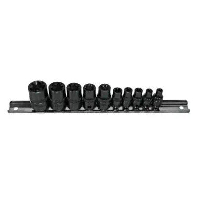K Tool External 1/4 & 3/8 Dr Torx Socket Rail E4- E18 10Pc