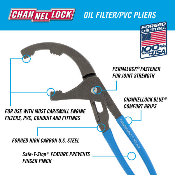 Channellock 9in Oil Filter/PVC Plier