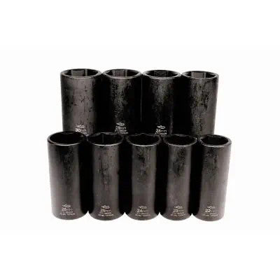 K Tool Socket Set Deep Impact 1/2 Dr 6 Point Mtr 22-30mm 9Pc