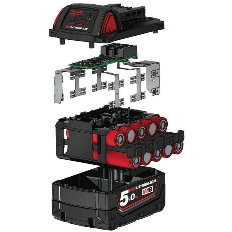 Milwaukee M18 5.0Ah Red Lithium-Ion Replacement Battery M18B5