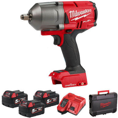 Milwaukee M18 One-Key Impact Wrench Kit 1/2 Drive 3x5.0Ah
