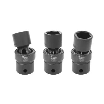 K Tool Socket Set Flex Impact 1/2 Dr 6 point Mtr 13-19mm 6Pc