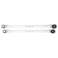 K Tool 2pc 120T Metric Double Flex Ratcheting Wrench 21x22 & 24x25