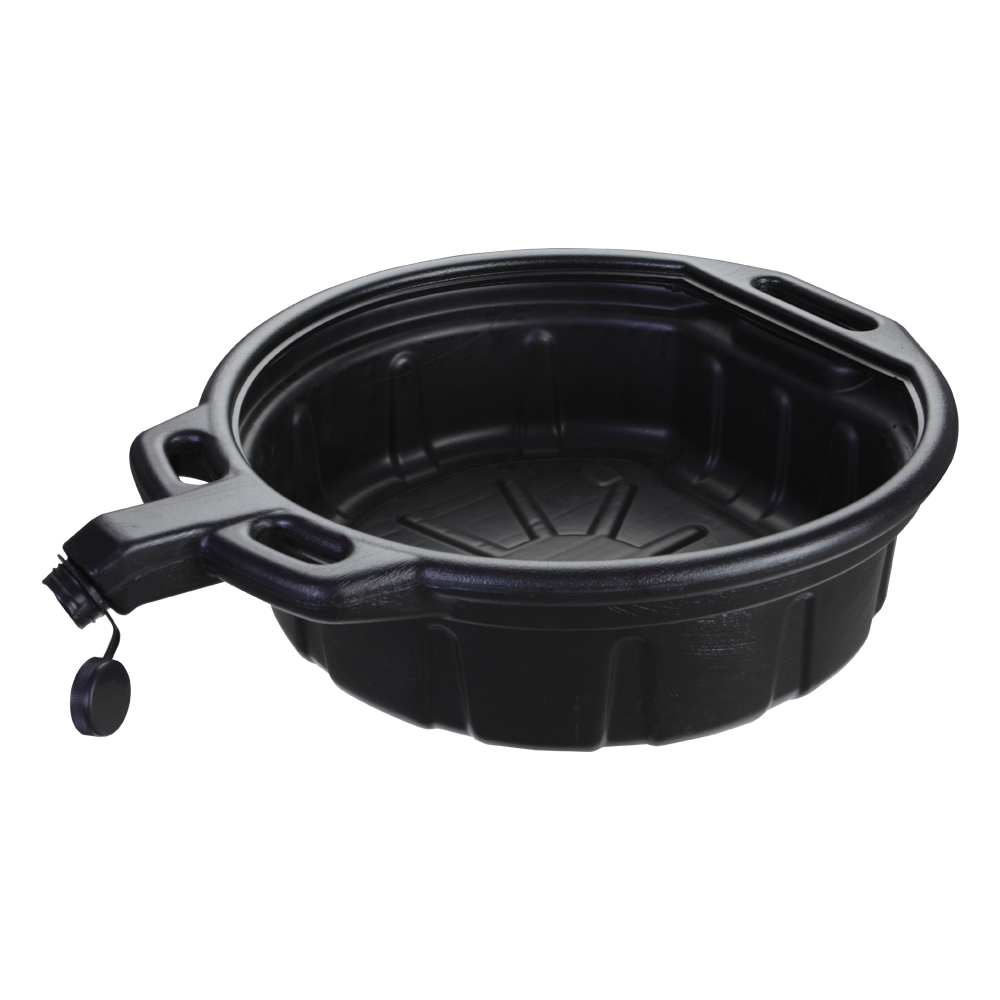 Groz Tools Oil Drain Pan Black 16Ltr Anti Splash Lip