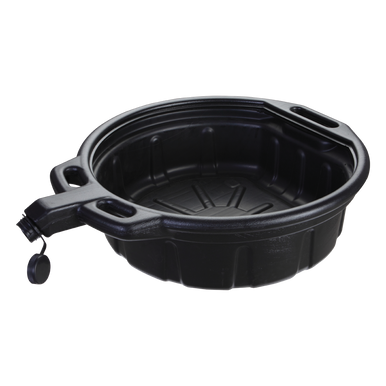Groz Tools Oil Drain Pan Black 16Ltr Anti Splash Lip