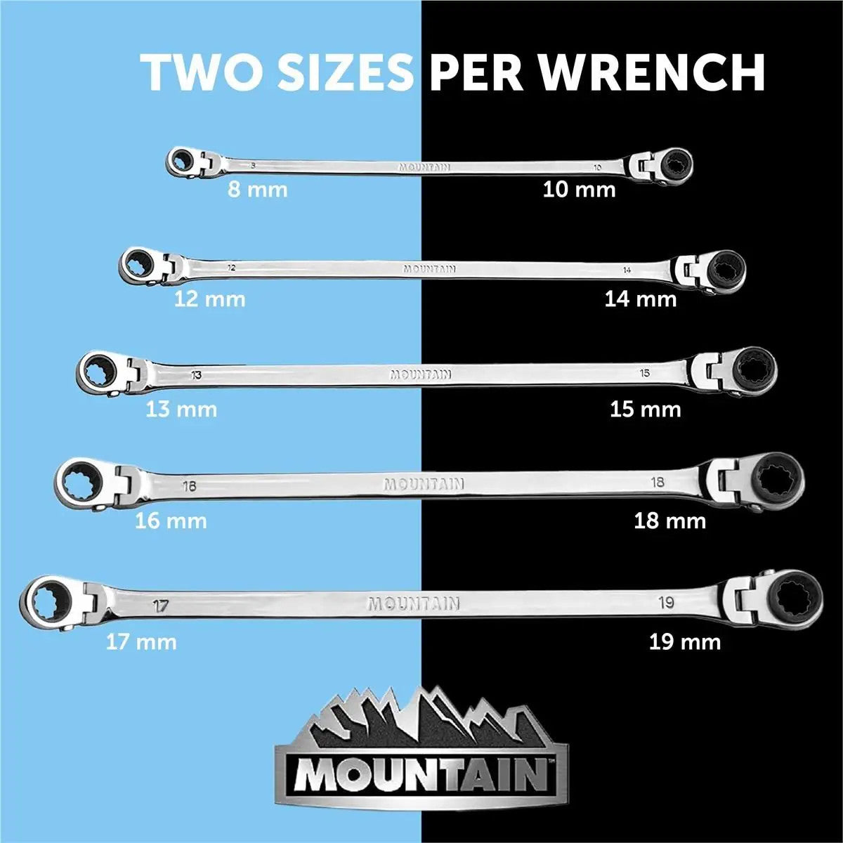 Mountain 5pc Metric Double Box Spanner Set