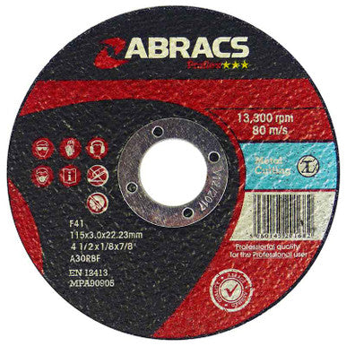 Abracs 115x3mm Thin Cutting Disc 25pc