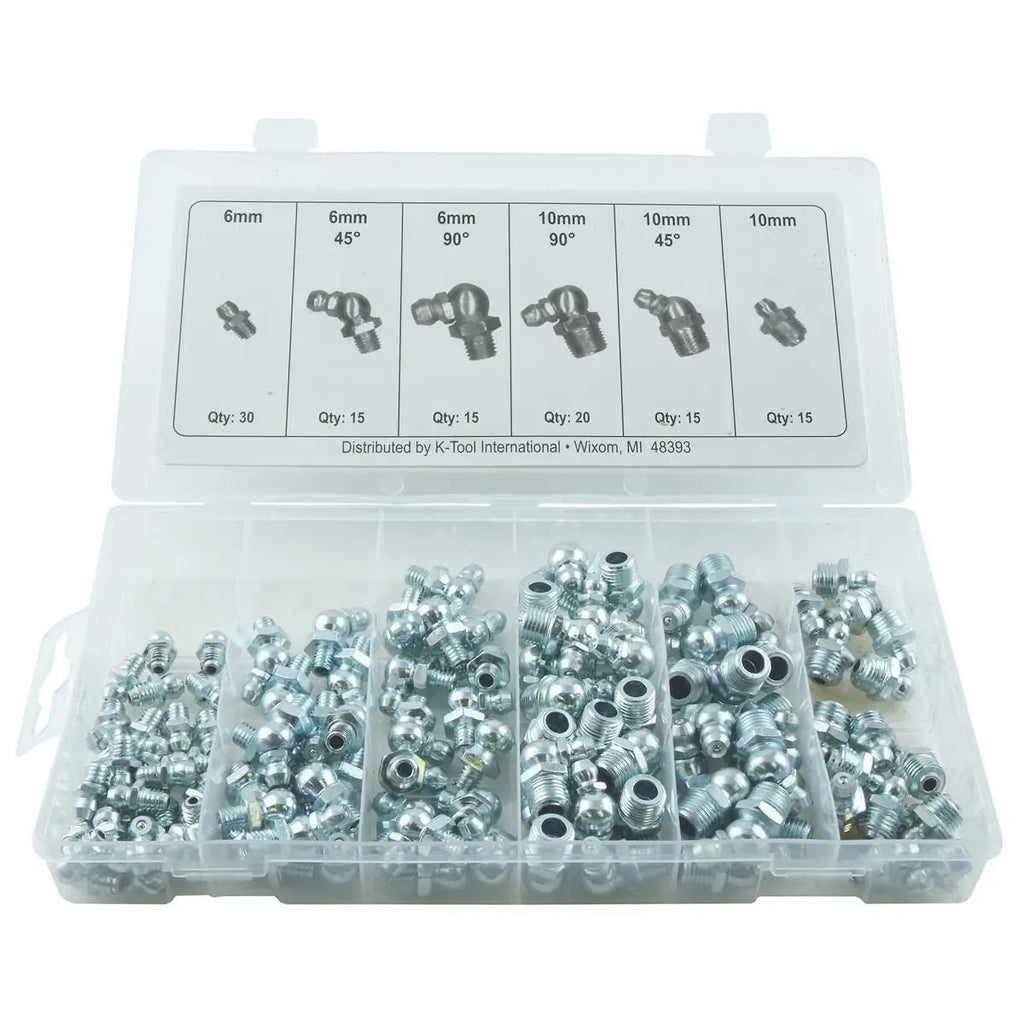 K Tool Grease Fitting 110 Piece Assortment - Metric