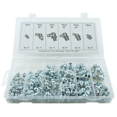 K Tool Grease Fitting 110 Piece Assortment - Metric