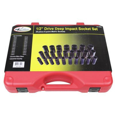 K Tool 26pc Deep Impact Metric Socket Set 1/2Dr