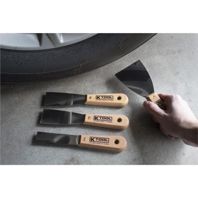 K Tool Scraper Knife Set with Wooden Handle 4pc