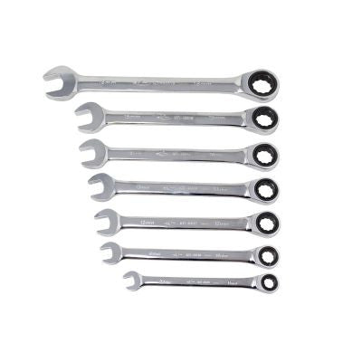 K Tool 7pc Ratcheting Metric Spanner Set