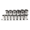 K Tool Socket Rail 1/2 Dr 6 Point Metric 15-28mm 14Pc